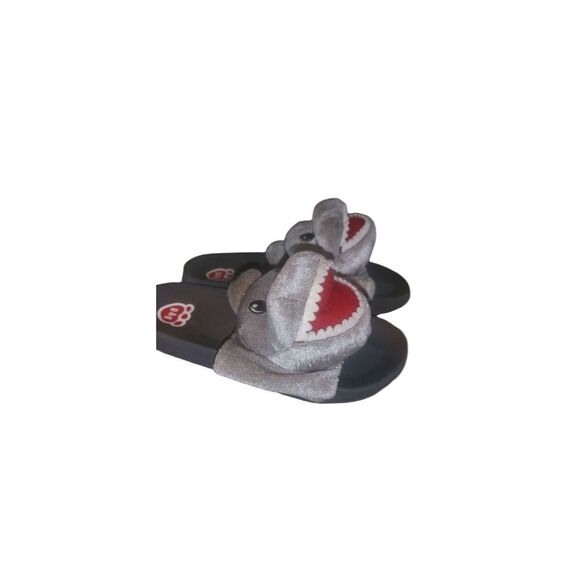 Build A Bear Workshop BABW Shark Plush Slides Slippers Size 2-3 - Picture 1 of 4